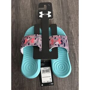 Under Armour Youth Girl's Ansa Graphic Slide Sandals Size: 11K Green - New